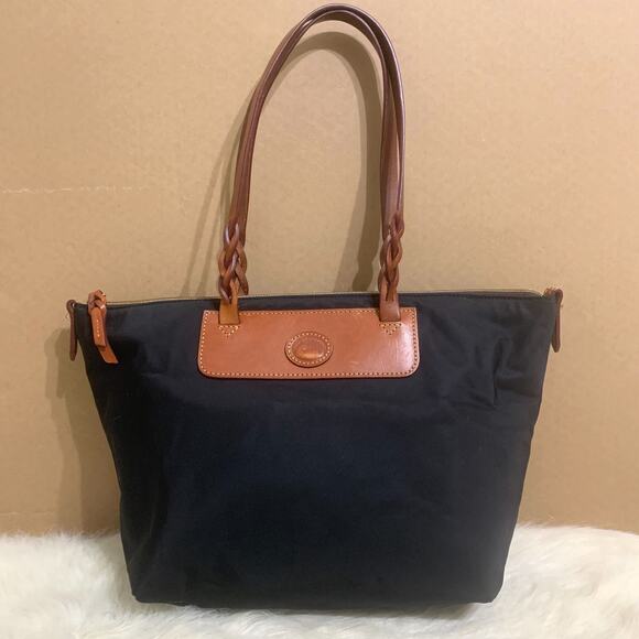 DOONEY & BOURKE Vintage Black Nylon Large Zip Top Shopper Tote Shoulder Bag - Picture 16 of 16